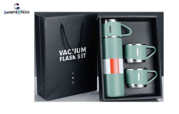 Lussata Insulated Vacuum Flask Set | Hot & Cold Beverages with 3 Steel Cups - Double-Layer Stainless Steel Flask - Image 7