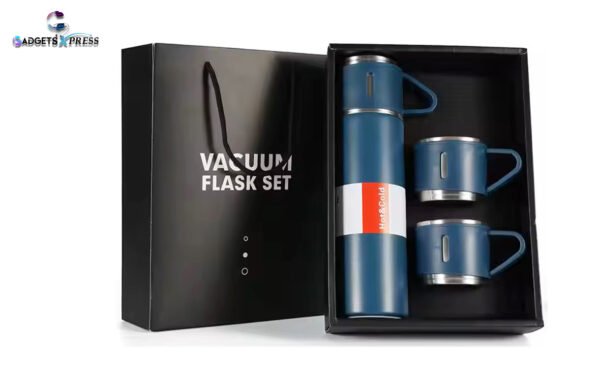 Lussata Insulated Vacuum Flask Set | Hot & Cold Beverages with 3 Steel Cups - Double-Layer Stainless Steel Flask - Image 2